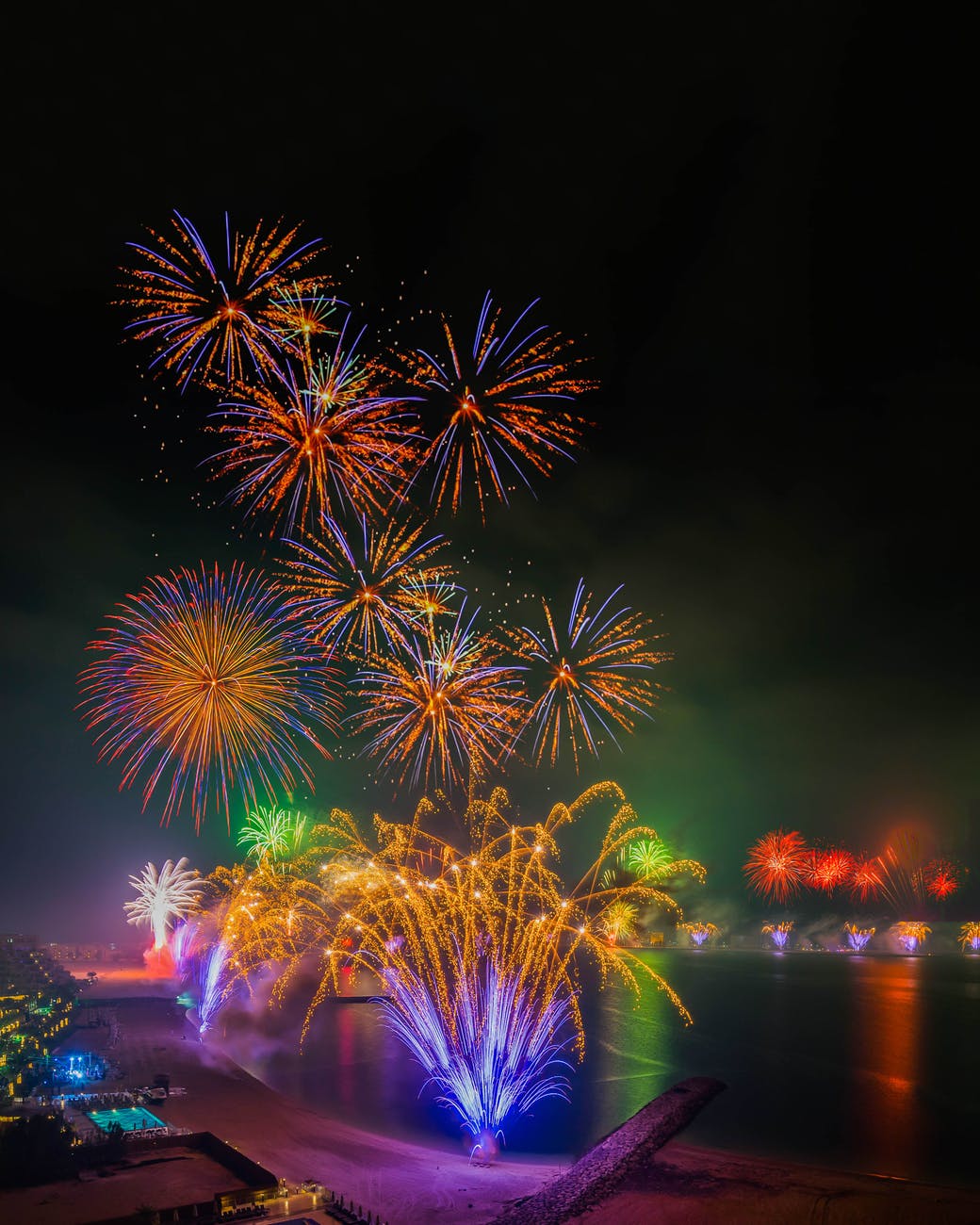 colorful fireworks display during night time